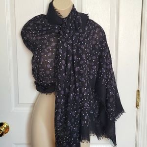 Vera Bradley light  black blue tan,polka dot wrap. Scarf, sarong